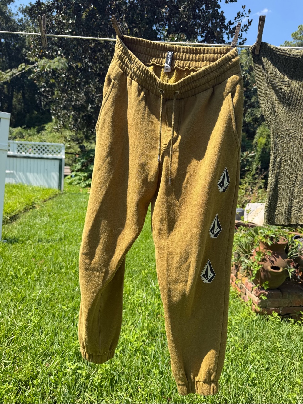 Olive green Volcom Logo Jogger Pants
